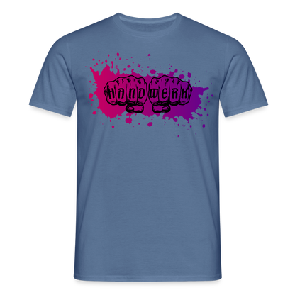 Unisex T-Shirt "Splash-Violett" Taubenblau Männer T-Shirt
