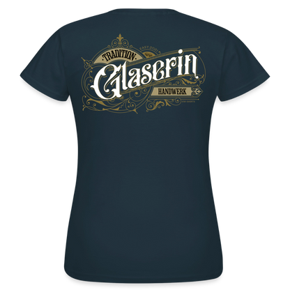 Herren T-Shirt von Spreadconnect mit nostalgischem Glaserin-Design, bequemes Baumwoll-Shirt für Frauen, detailreiche Grafik in Schwarz und Weiß