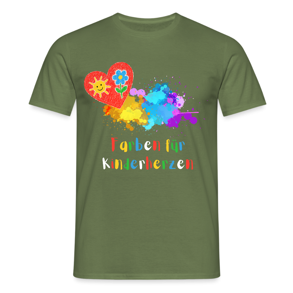 Unisex T-Shirt "Farben für Kinderherzen" Militärgrün Männer T-Shirt