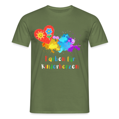 Unisex T-Shirt "Farben für Kinderherzen" Militärgrün Männer T-Shirt
