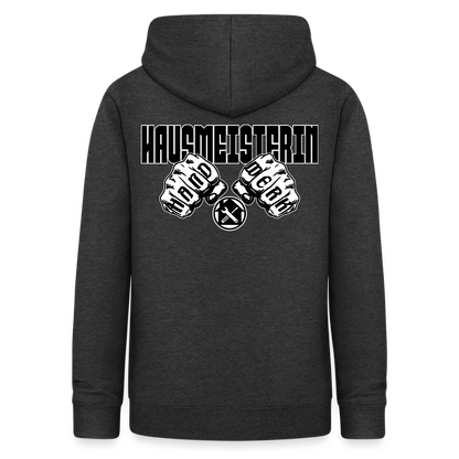 Frauen Hoodie "Hausmeisterin" (beidseitig beruckt) Anthrazit Frauen Hoodie
