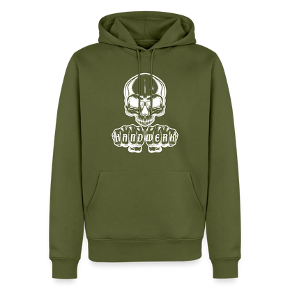 Männer Premium Hoodie "Skull-Handwerk" Khaki Männer Premium Hoodie