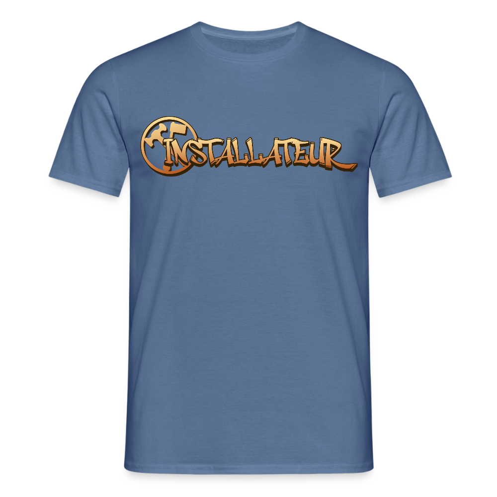 Unisex T-Shirt "Installateur" Taubenblau Männer T-Shirt
