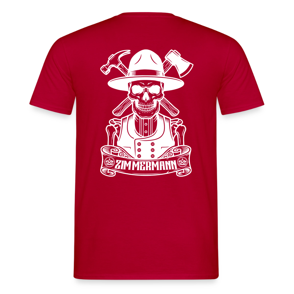Unisex Zimmermann T-Shirt von Spreadconnect mit Skull & Zunft Druck, beidseitig bedruckt, handwerker Design, Männer T-Shirt