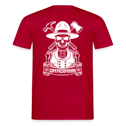 Unisex Zimmermann T-Shirt von Spreadconnect mit Skull & Zunft Druck, beidseitig bedruckt, handwerker Design, Männer T-Shirt