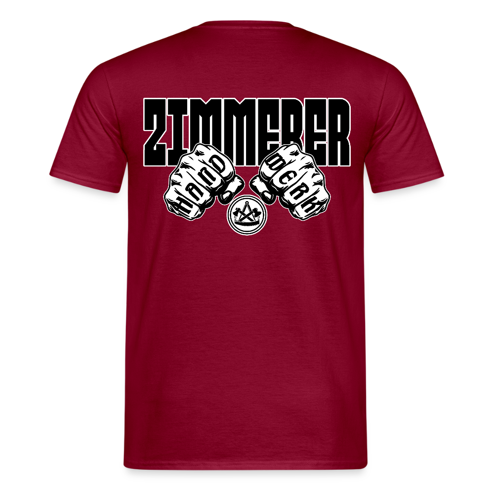 Unisex T-Shirt "Zimmerer" (beidseitig bedruckt) Ziegelrot Männer T-Shirt