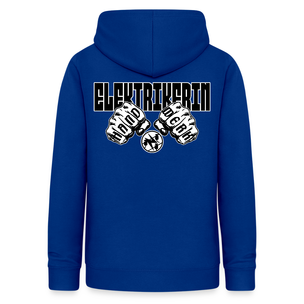 Frauen Hoodie "Elektrikerin" (beidseitig beruckt) Royalblau Frauen Hoodie