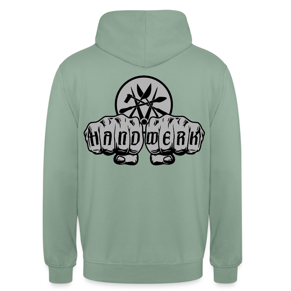 Unisex Hoodie "Spengler" beidseitig bedruckt - Graugrün