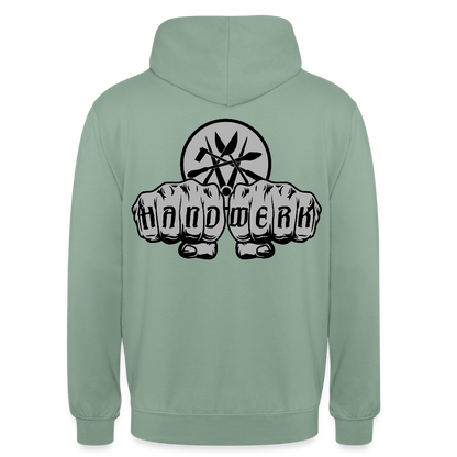Unisex Hoodie "Spengler" beidseitig bedruckt - Graugrün