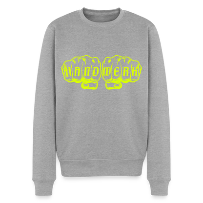 Unisex Premium Pullover "Klimatechniker" neongelb Grau meliert Männer Premium Pullover