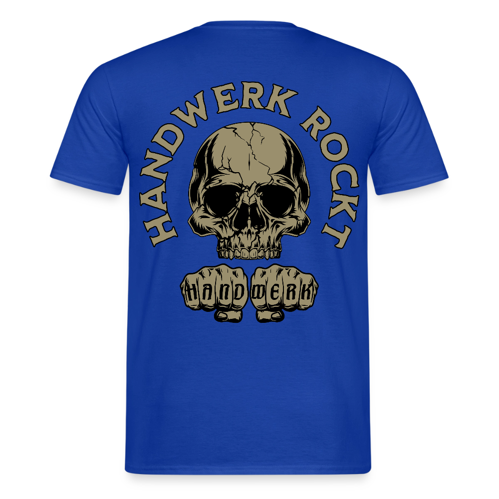 Unisex Spreadconnect Männer T-Shirt "Handwerk-Rockt" beidseitig bedruckt, sichtbares Design und Stoffdetails auf dem Bild