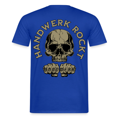 Unisex Spreadconnect Männer T-Shirt "Handwerk-Rockt" beidseitig bedruckt, sichtbares Design und Stoffdetails auf dem Bild