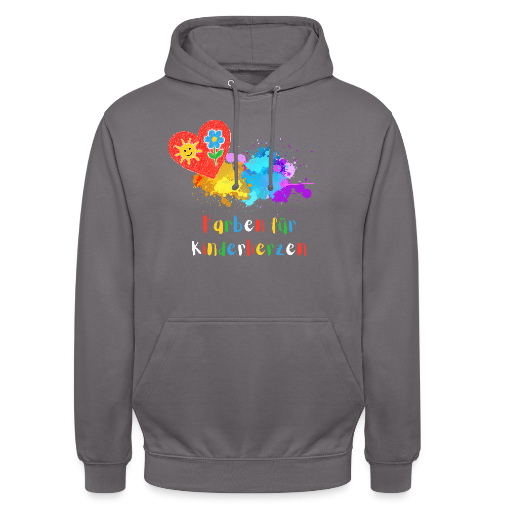 Unisex Hoodie "Farben für Kinderherzen" Mittelgrau Unisex Hoodie