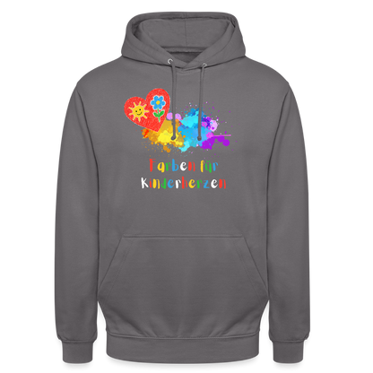 Unisex Hoodie "Farben für Kinderherzen" Mittelgrau Unisex Hoodie