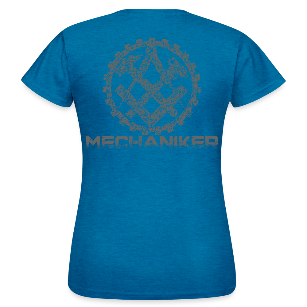 Frauen T-Shirt "Mechaniker" Antikblaues Saphir meliert Frauen T-Shirt