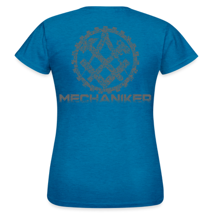 Frauen T-Shirt "Mechaniker" Antikblaues Saphir meliert Frauen T-Shirt