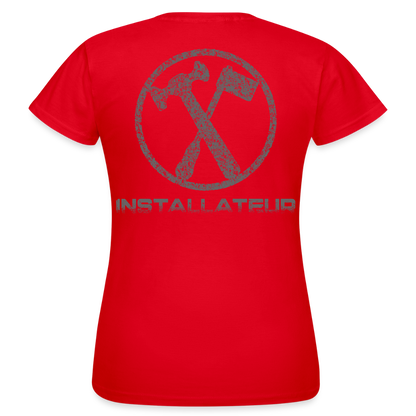 Frauen T-Shirt "Installateur" Rot Frauen T-Shirt
