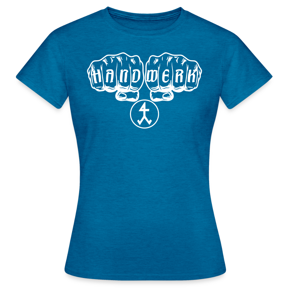 Frauen T-Shirt "Steinmetz" Antikblaues Saphir meliert Frauen T-Shirt