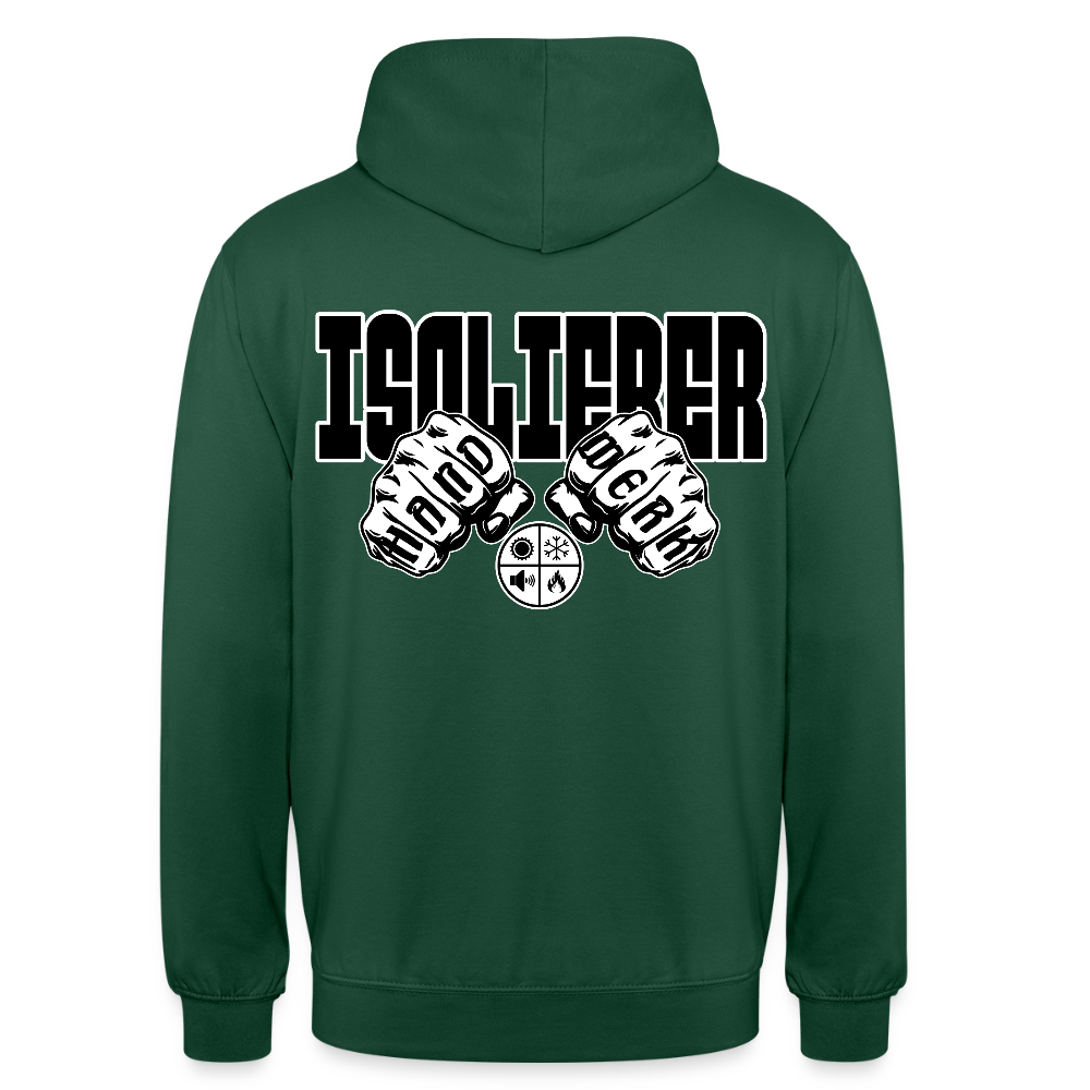 Unisex Hoodie "Isolierer" (beidseitig bedruckt) Flaschengrün Unisex Hoodie