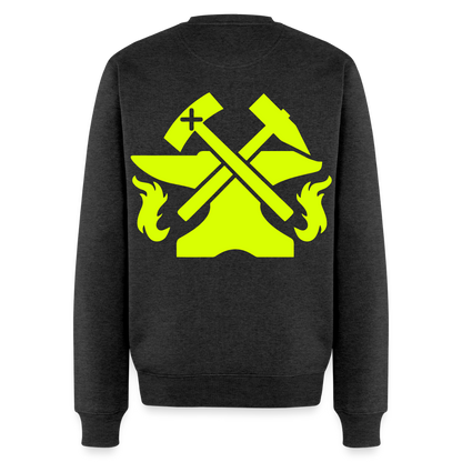 Unisex Premium Pullover "Metallbauer" neongelb Anthrazit meliert Männer Premium Pullover