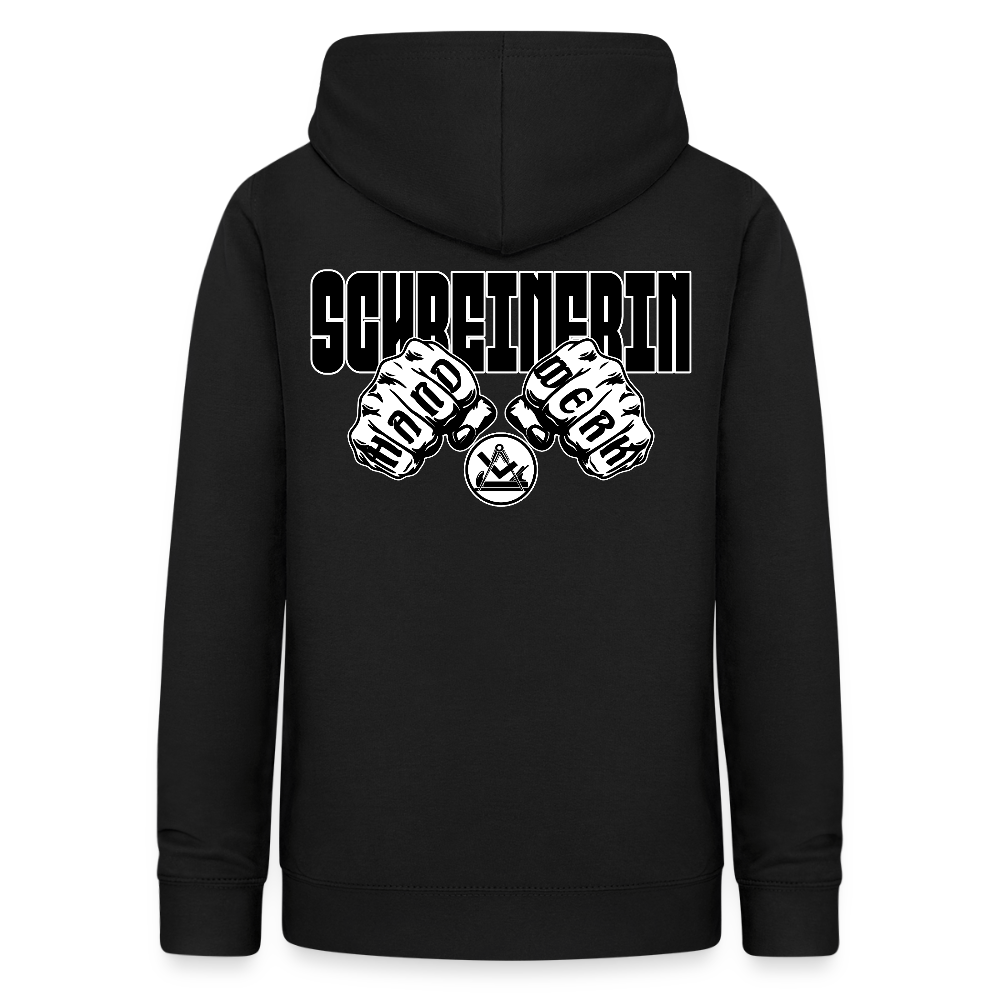 Frauen Hoodie "Schreinerin" (beidseitig beruckt) Schwarz Frauen Hoodie