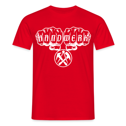 Unisex T-Shirt "Dachdecker" Rot Männer T-Shirt