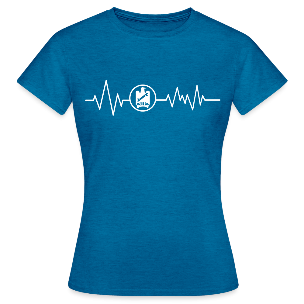 Frauen T-Shirt "KFZ-Mechaniker" Antikblaues Saphir meliert Frauen T-Shirt