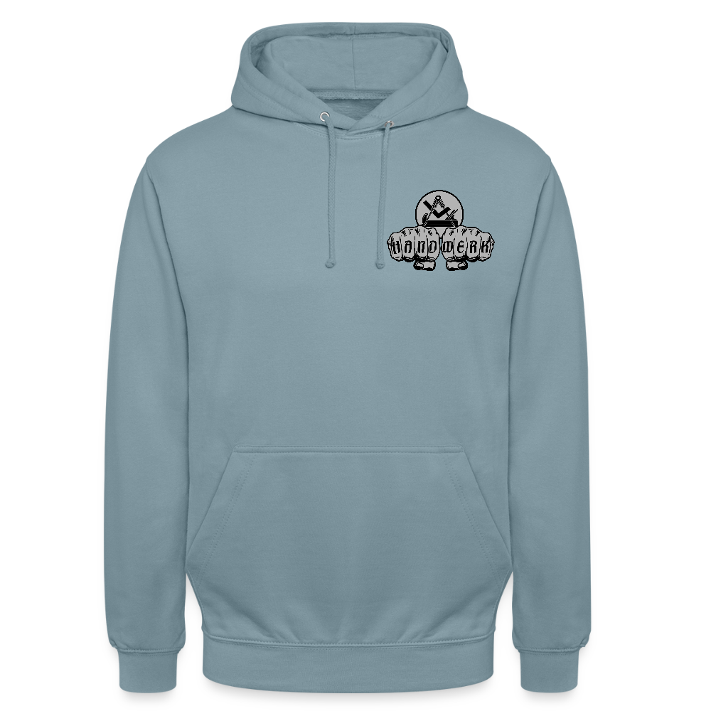 Unisex Hoodie "Schreiner/Tischler" beidseitig bedruckt Nebelblau Unisex Hoodie