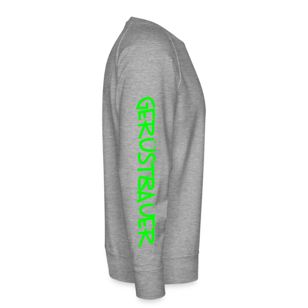 Unisex Premium Pullover "Gerüstbauer" neongrün - Grau meliert