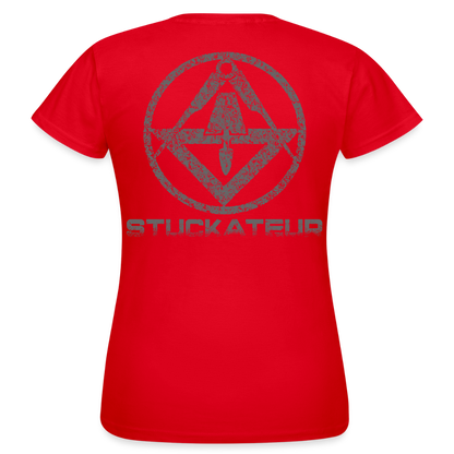 Frauen T-Shirt "Stuckateur" Rot Frauen T-Shirt