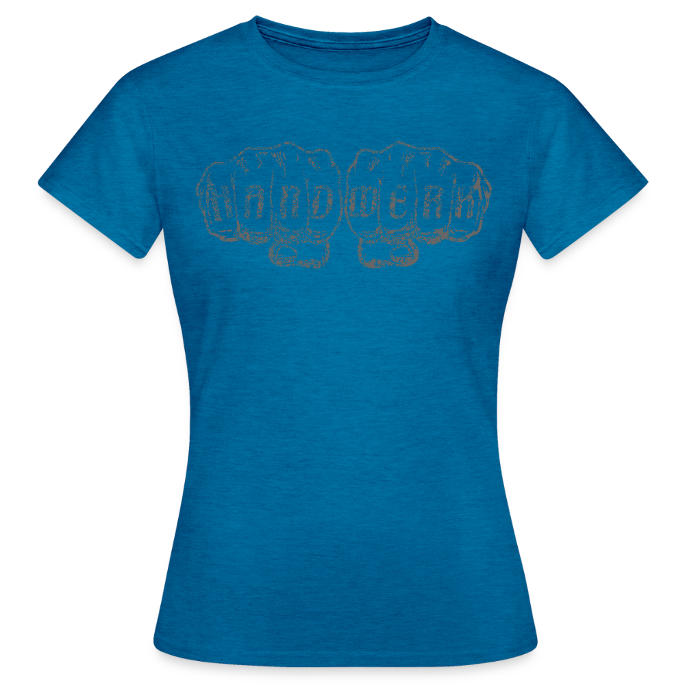 Frauen T-Shirt "Handwerk" Antikblaues Saphir meliert Frauen T-Shirt