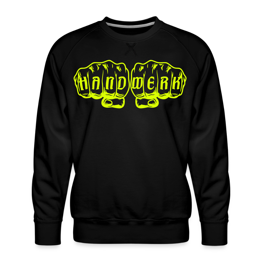 Unisex Premium Pullover "Klimatechniker" neongelb - Schwarz