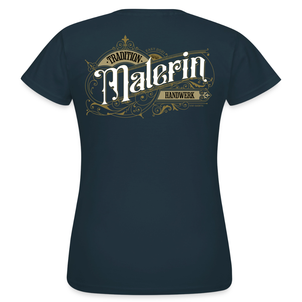 Frauen T-Shirt "Malerin" von Spreadconnect mit nostalgischem Kunstmotiv, bequemes Baumwollshirt für Damen.