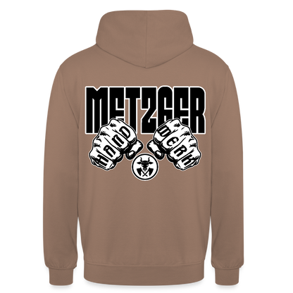 Unisex Hoodie "Metzger" (beidseitig bedruckt) Mokka Unisex Hoodie