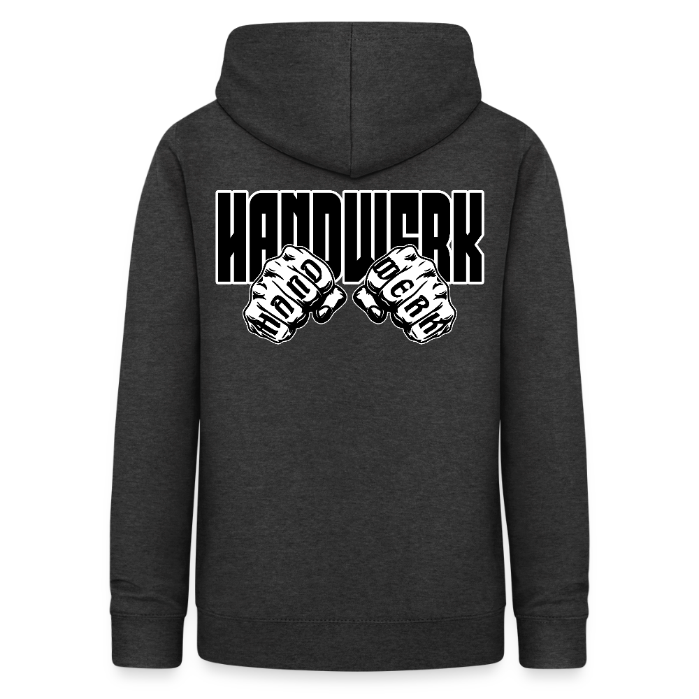 Frauen Hoodie "Handwerk" (beidseitig beruckt) Anthrazit Frauen Hoodie