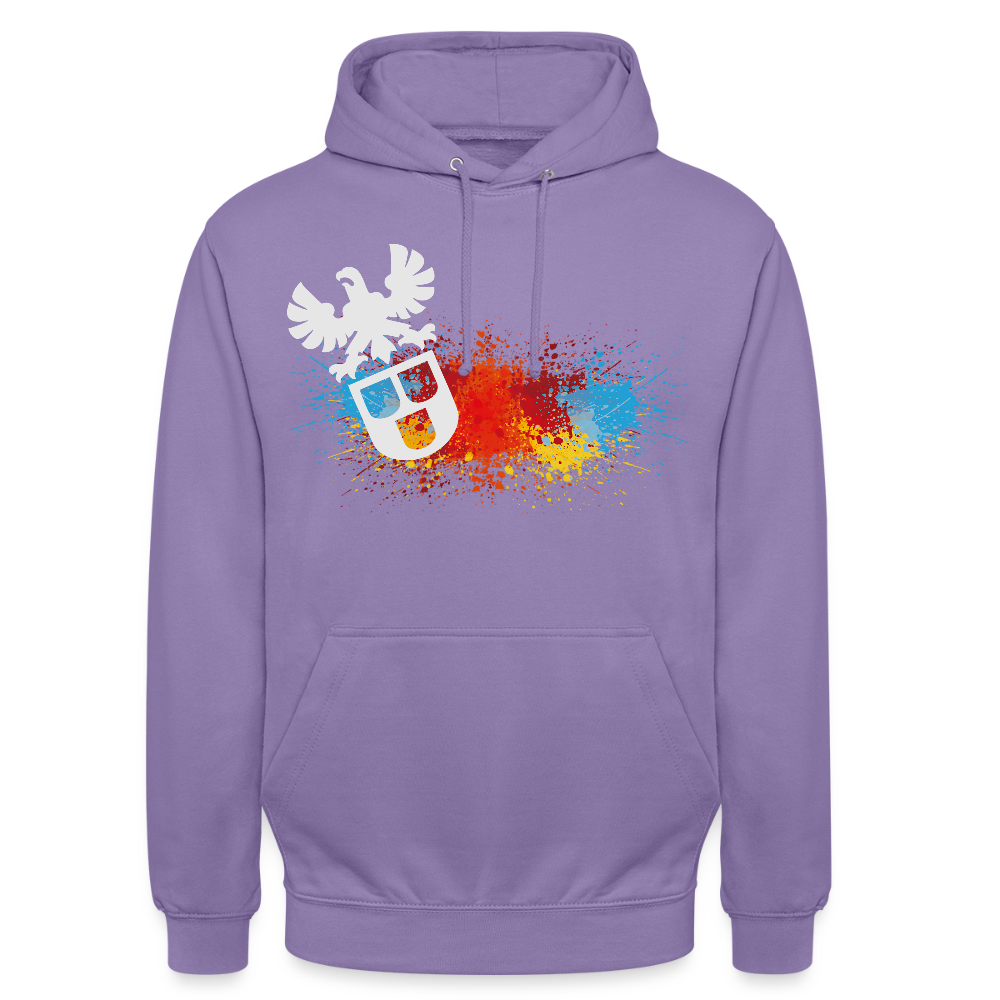 Unisex Hoodie "Maler-Splash" Lavendel Unisex Hoodie