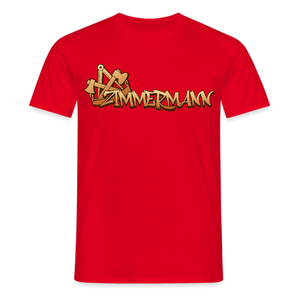 Unisex T-Shirt "Zimmermann" Rot Männer T-Shirt