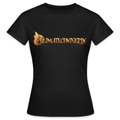 Frauen T-Shirt "Klimatechnikerin" Schwarz Frauen T-Shirt