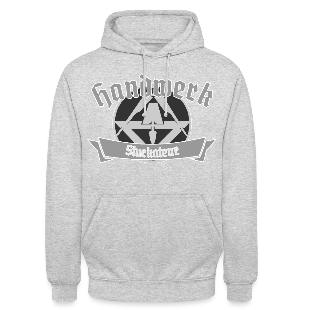 Unisex Hoodie "Stuckateur" Hellgrau meliert Unisex Hoodie
