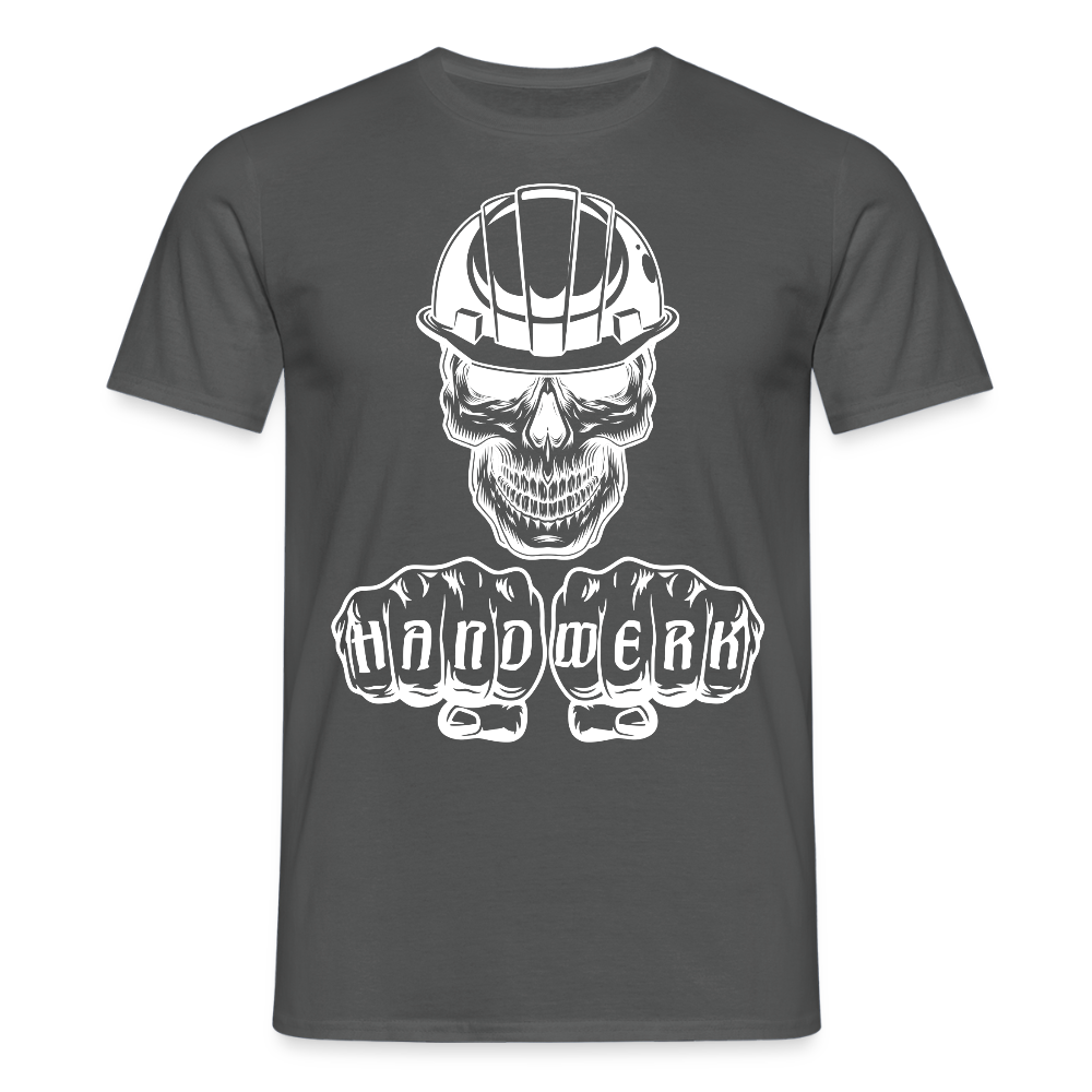 Unisex T-Shirt "Skull-Helm-Handwerk" Anthrazit Männer T-Shirt