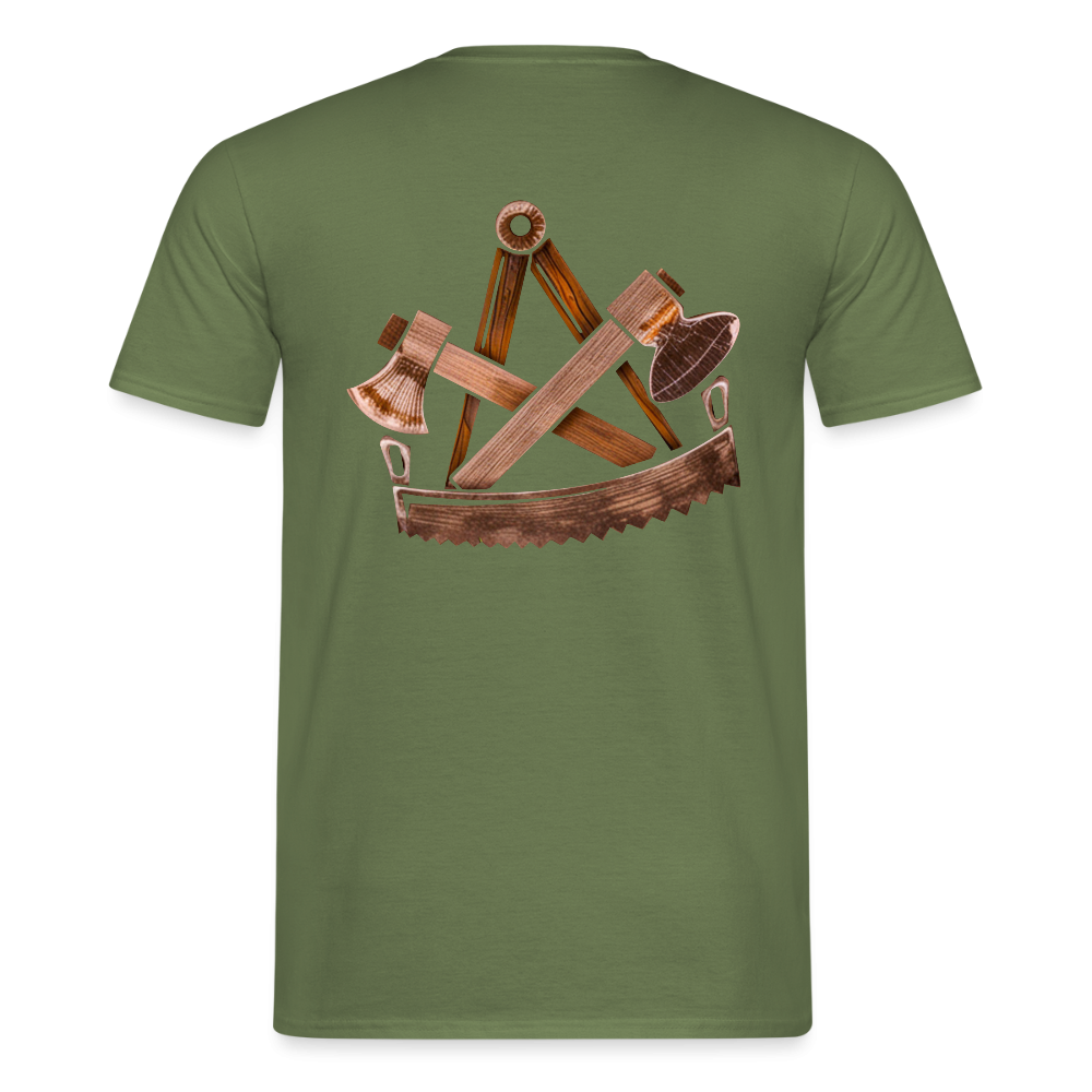 Unisex T-Shirt "Zimmermann" (beidseitig bedruckt) Militärgrün Männer T-Shirt