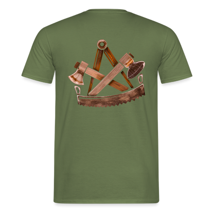 Unisex T-Shirt "Zimmermann" (beidseitig bedruckt) Militärgrün Männer T-Shirt