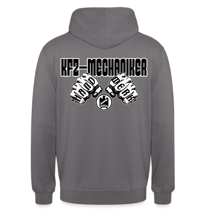 Unisex Hoodie "Mechaniker" (beidseitig bedruckt) Mittelgrau Unisex Hoodie