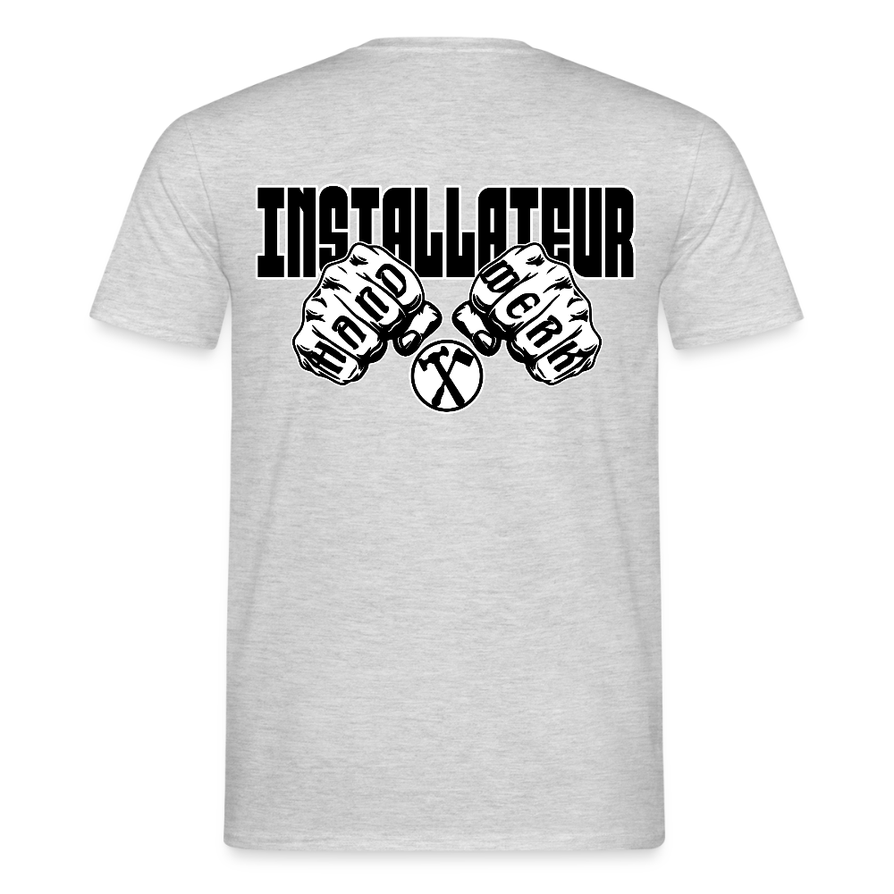 Unisex T-Shirt "Installateur" Grau meliert Männer T-Shirt