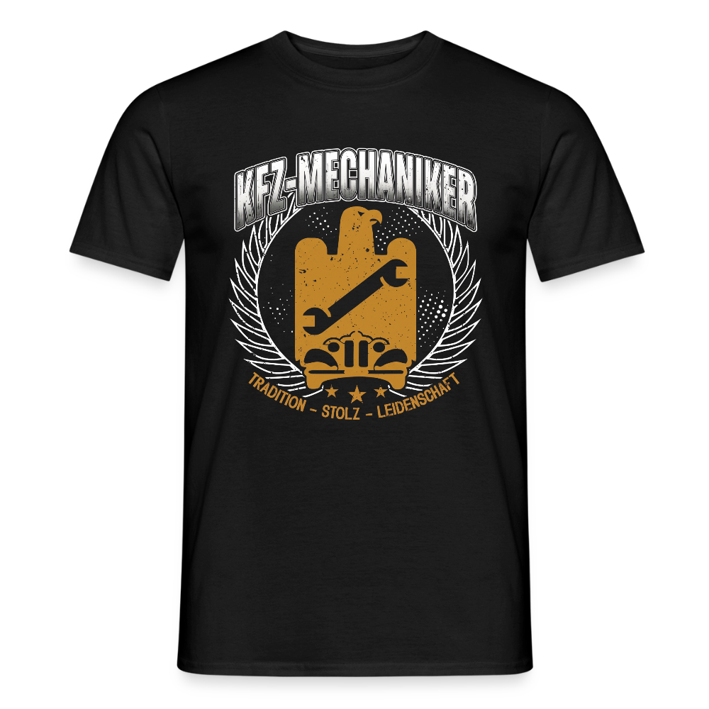 Unisex Tradition KFZ-Mechaniker T-Shirt von Spreadconnect, bequemes Männer T-Shirt mit mechanischem Design, sichtbar im Bild