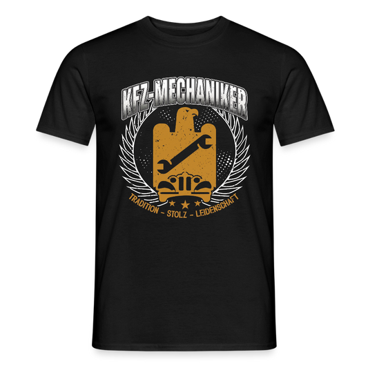 Unisex Tradition KFZ-Mechaniker T-Shirt von Spreadconnect, bequemes Männer T-Shirt mit mechanischem Design, sichtbar im Bild