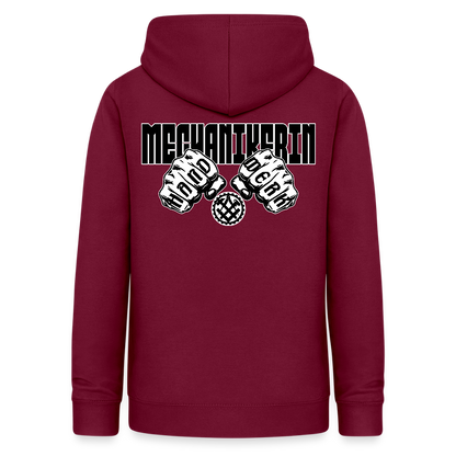 Frauen Hoodie "Mechanikerin" (beidseitig beruckt) Bordeaux Frauen Hoodie