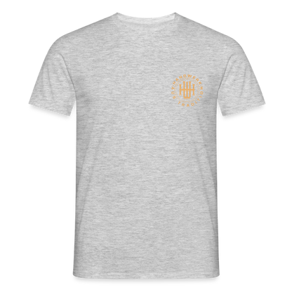 Unisex T-Shirt "Handwerk" (beidseitig bedruckt) Grau meliert Männer T-Shirt