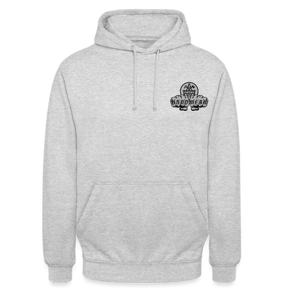 Unisex Standard Hoodie "Betonbauer" beidseitig bedruckt Hellgrau meliert Unisex Hoodie