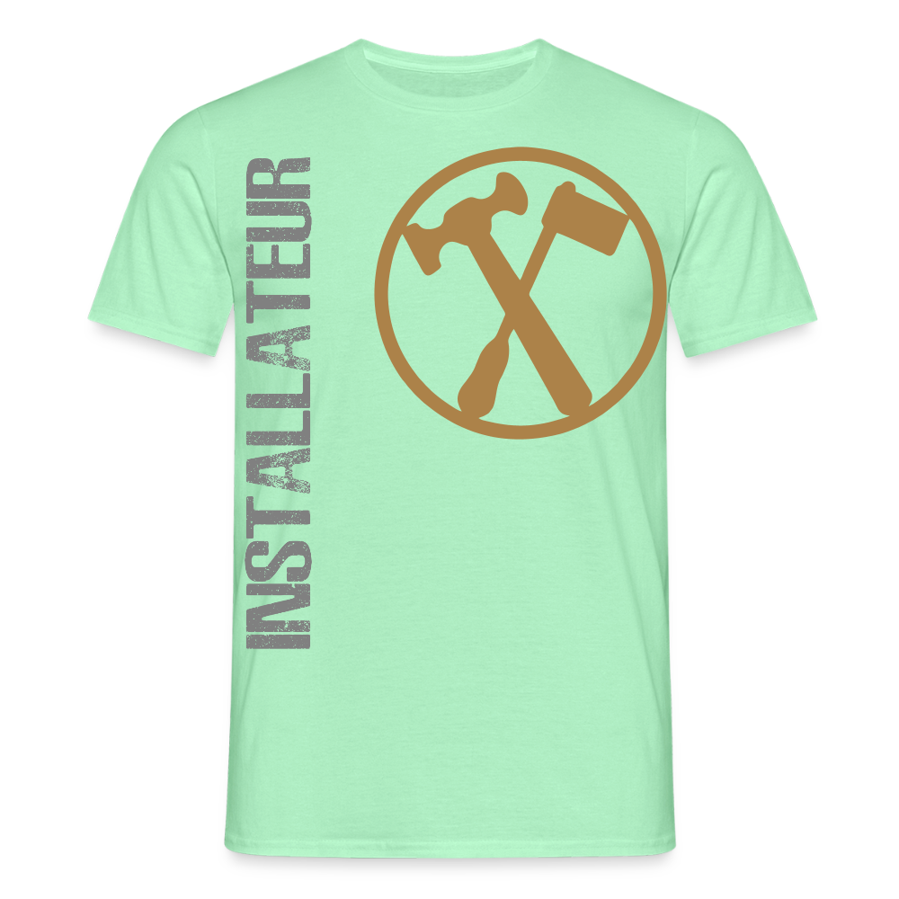 Unisex T-Shirt "Installateur" Mintgrün Männer T-Shirt